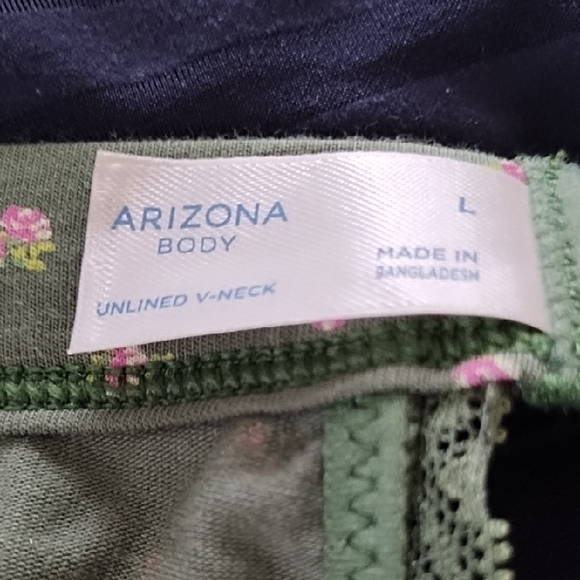 Arizona Jean Company Green Bralette with Pink Floral Accents - Picture 4 of 4